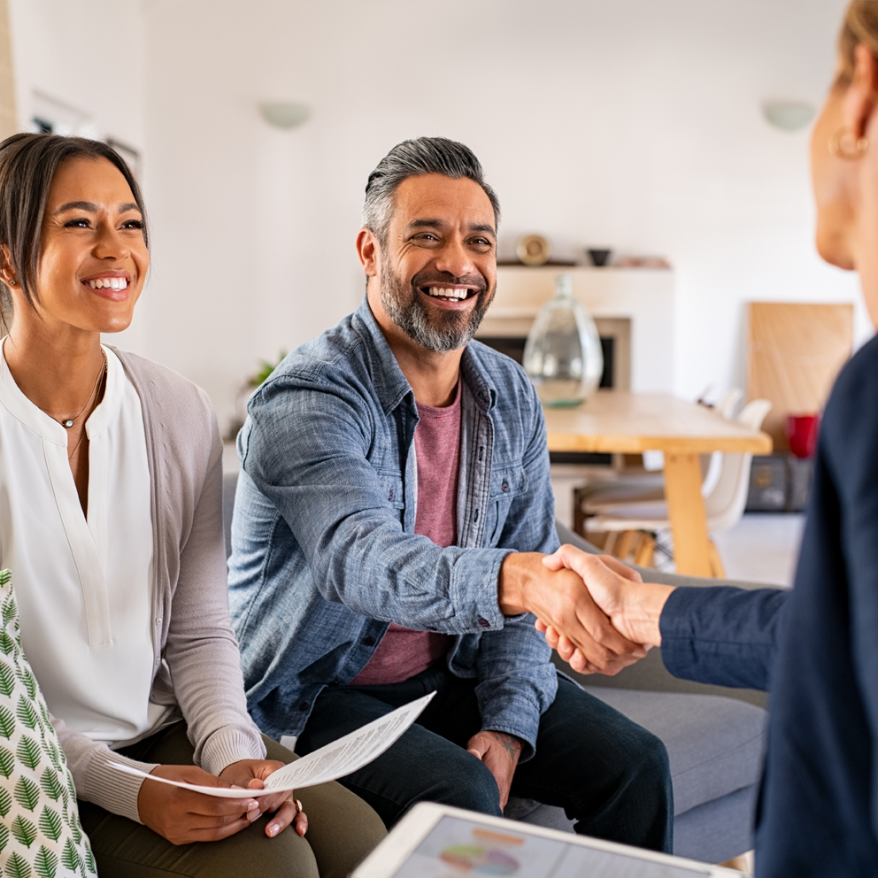 Couple with estate-agent