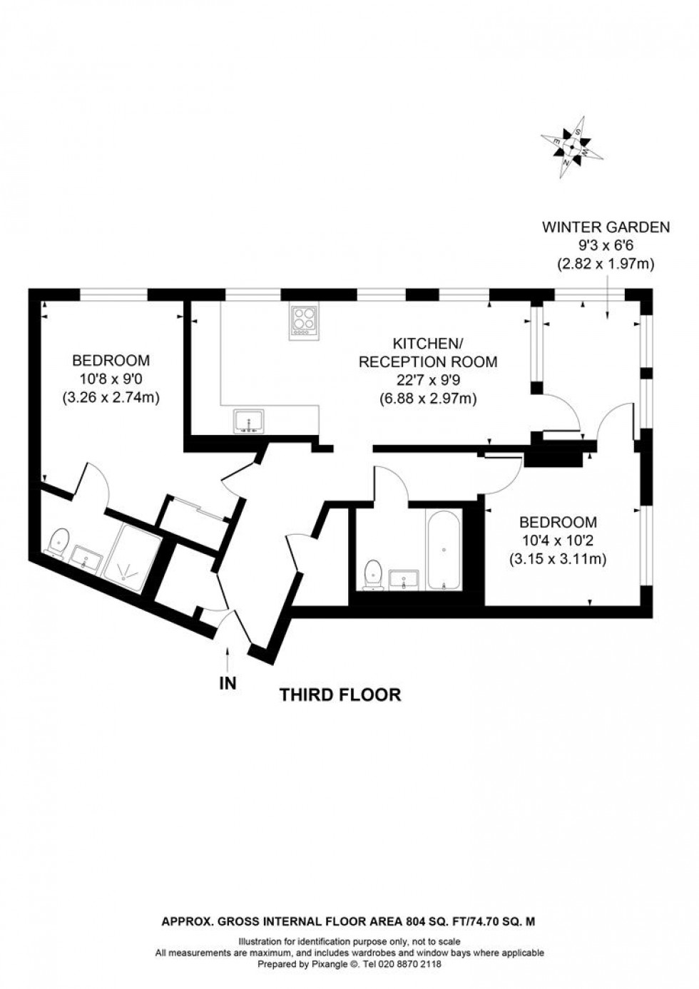 Floorplan for Stockwell Park Walk, London