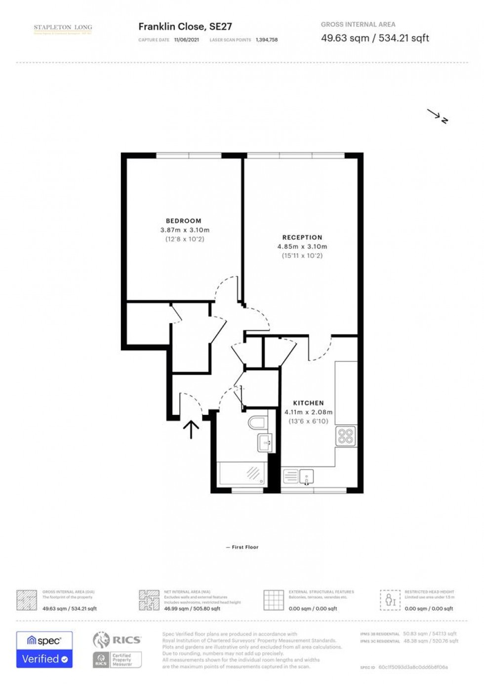 Floorplan for Franklin Close, London