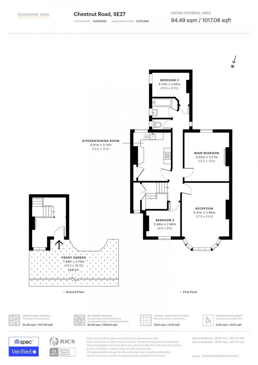 Floorplan for Chestnut Road, London