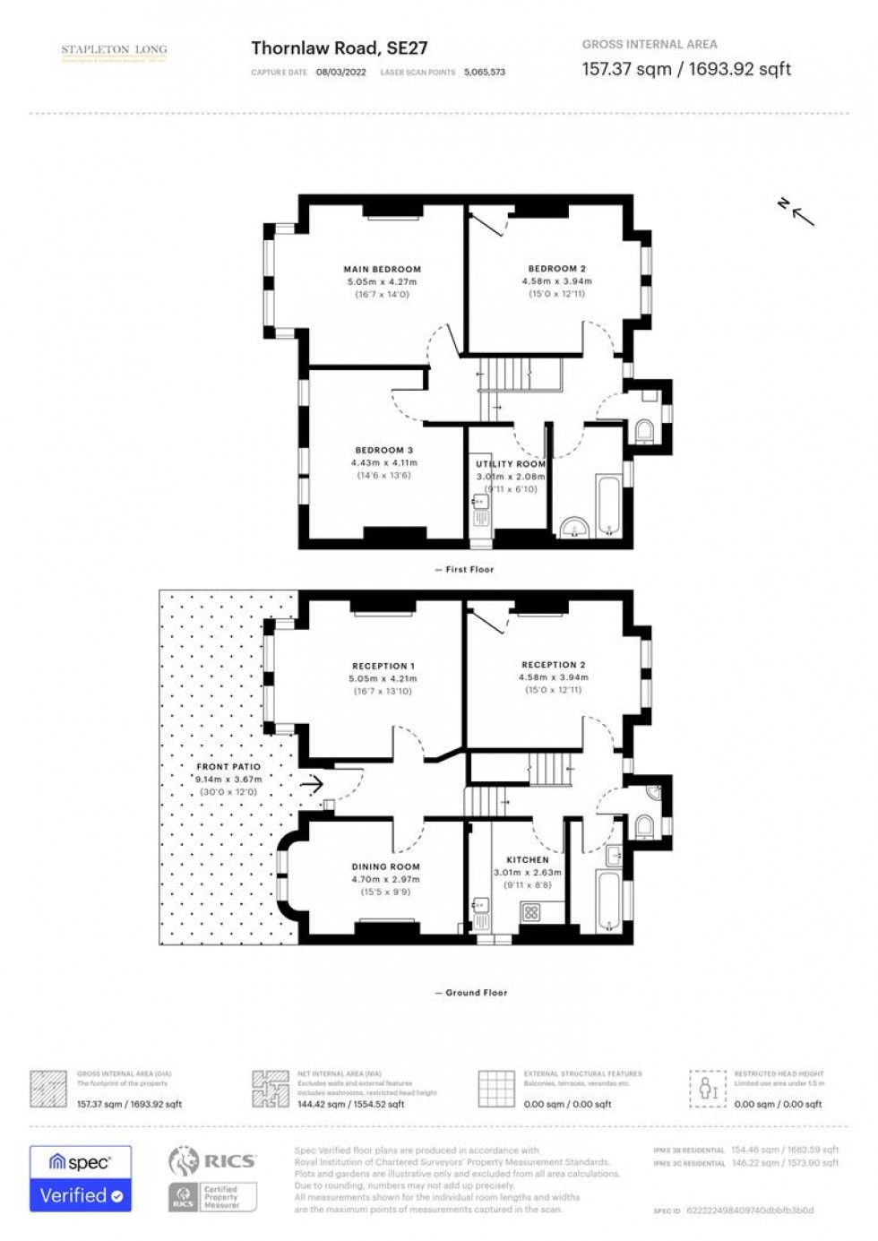 Floorplan for Thornlaw Road, West Norwood