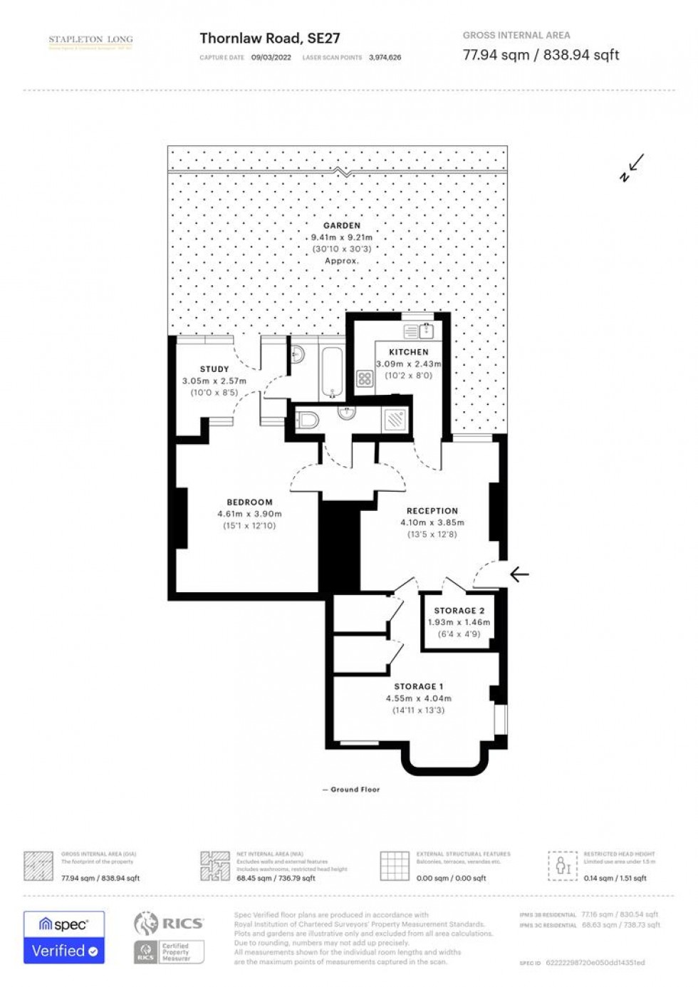 Floorplan for Thornlaw Road, West Norwood