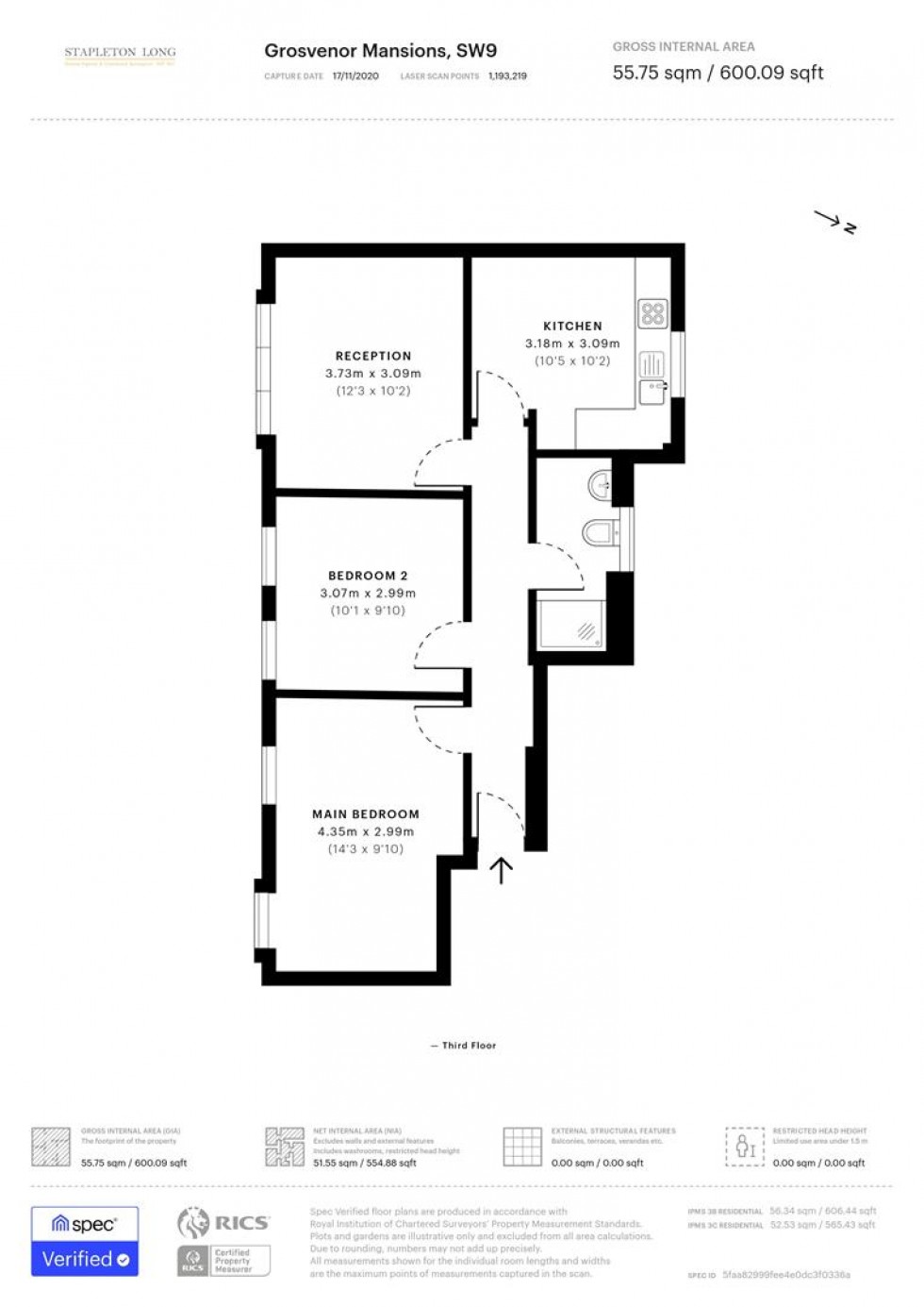 Floorplan for Coldharbour Lane, London