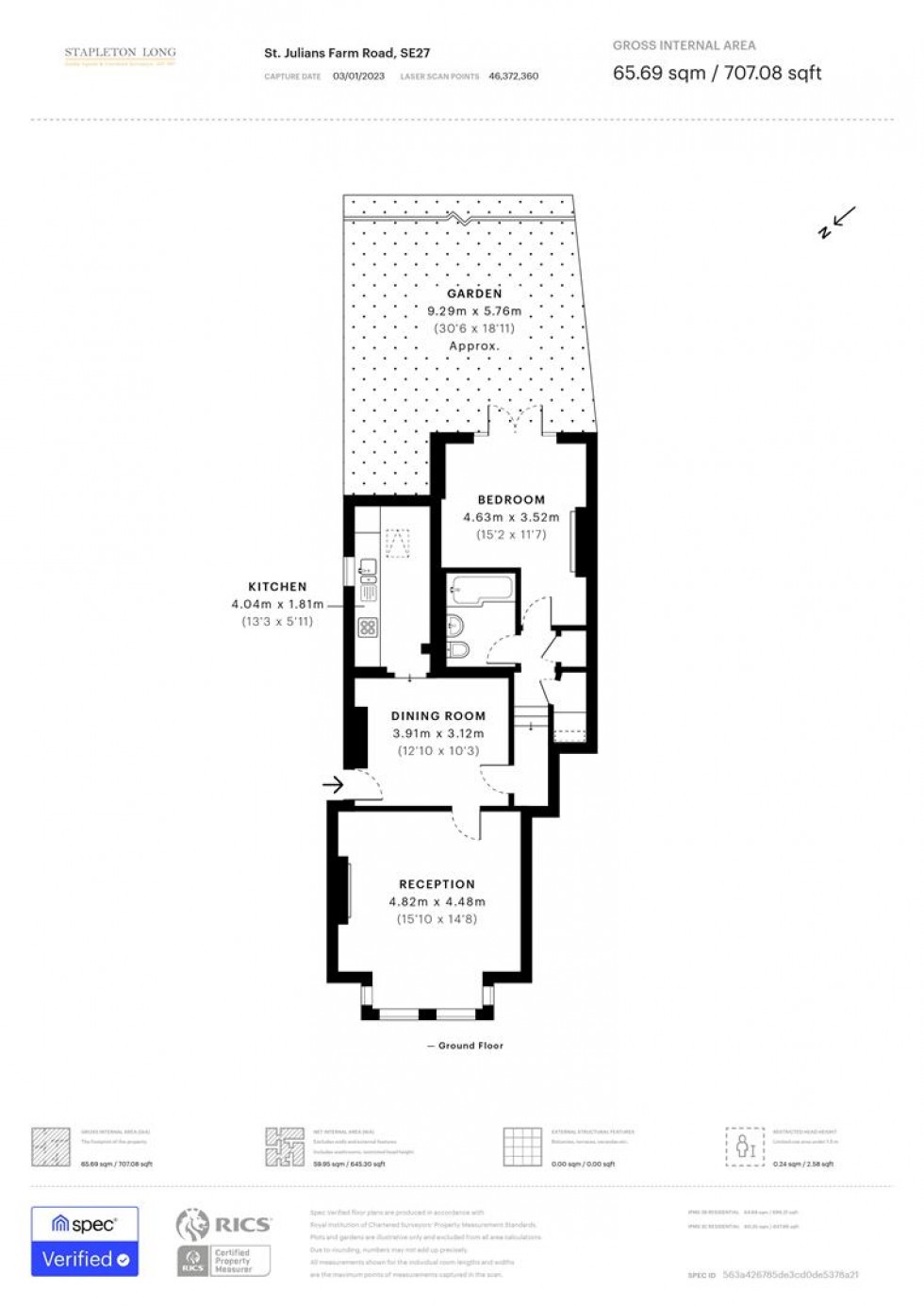 Floorplan for St. Julians Farm Road, London