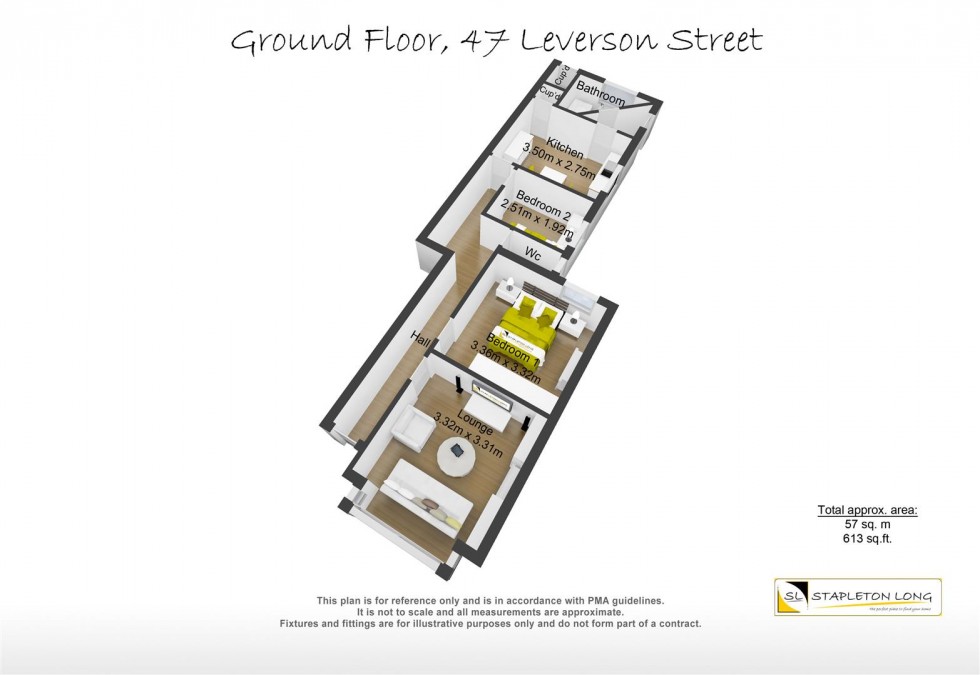 Floorplan for Coldharbour Lane, London