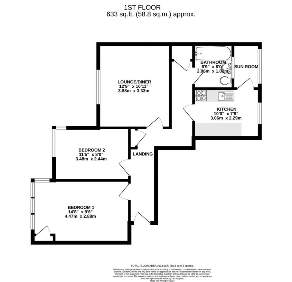 Floorplan for Melborne Court, Anerley Road, London