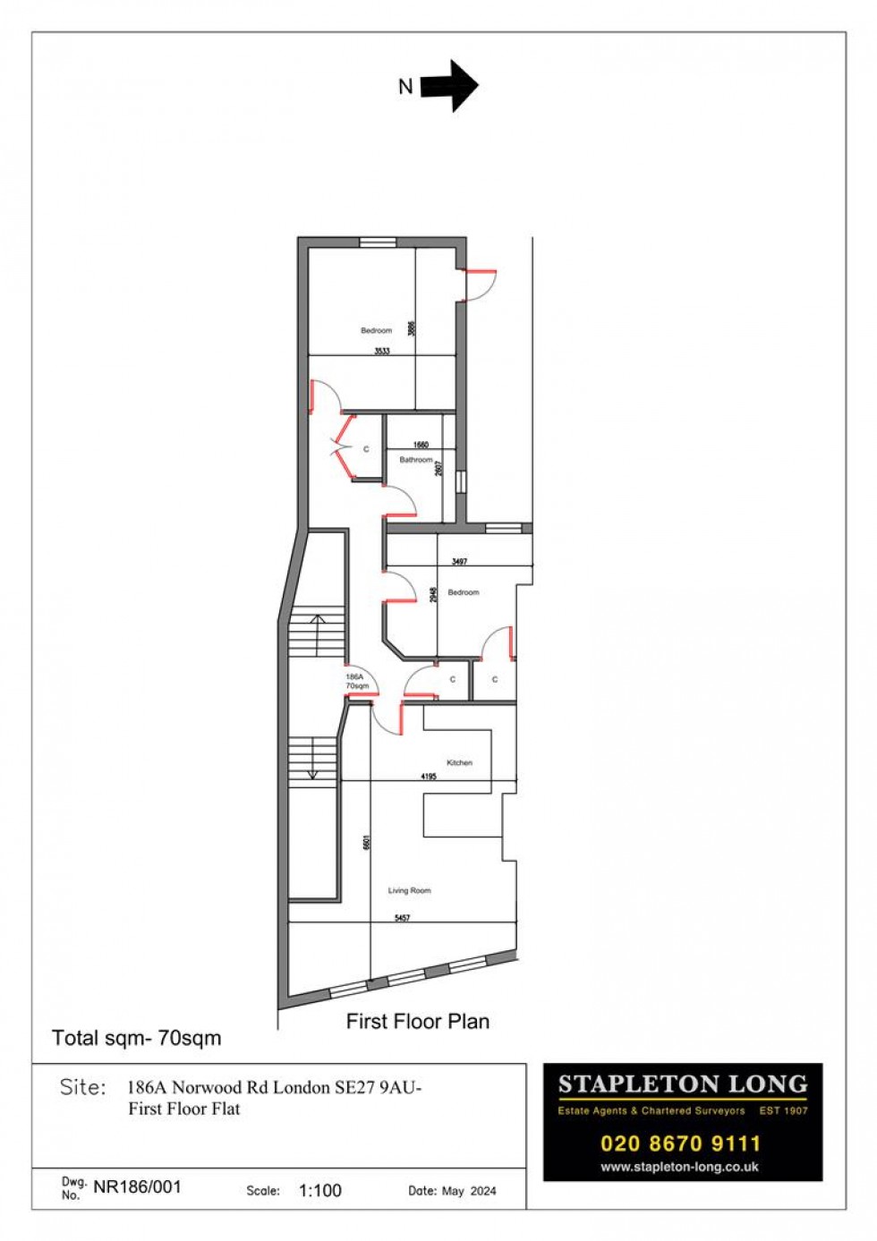Floorplan for Norwood Road, London