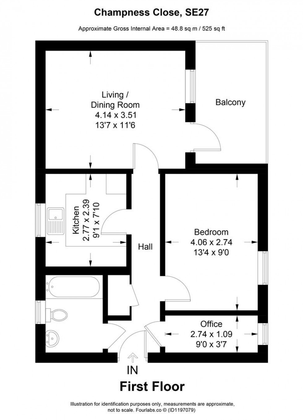 Floorplan for Champness Close, London