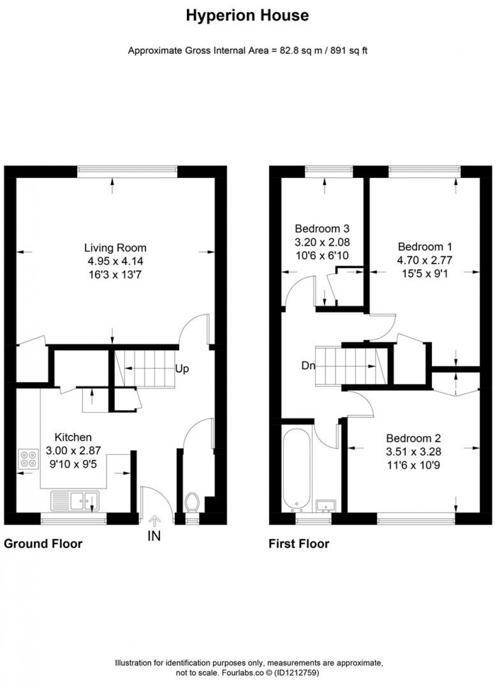 Floorplan for Brixton Hill, London