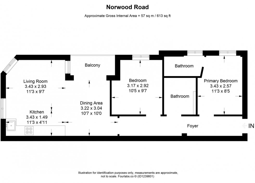 Floorplan for Norwood Road, London