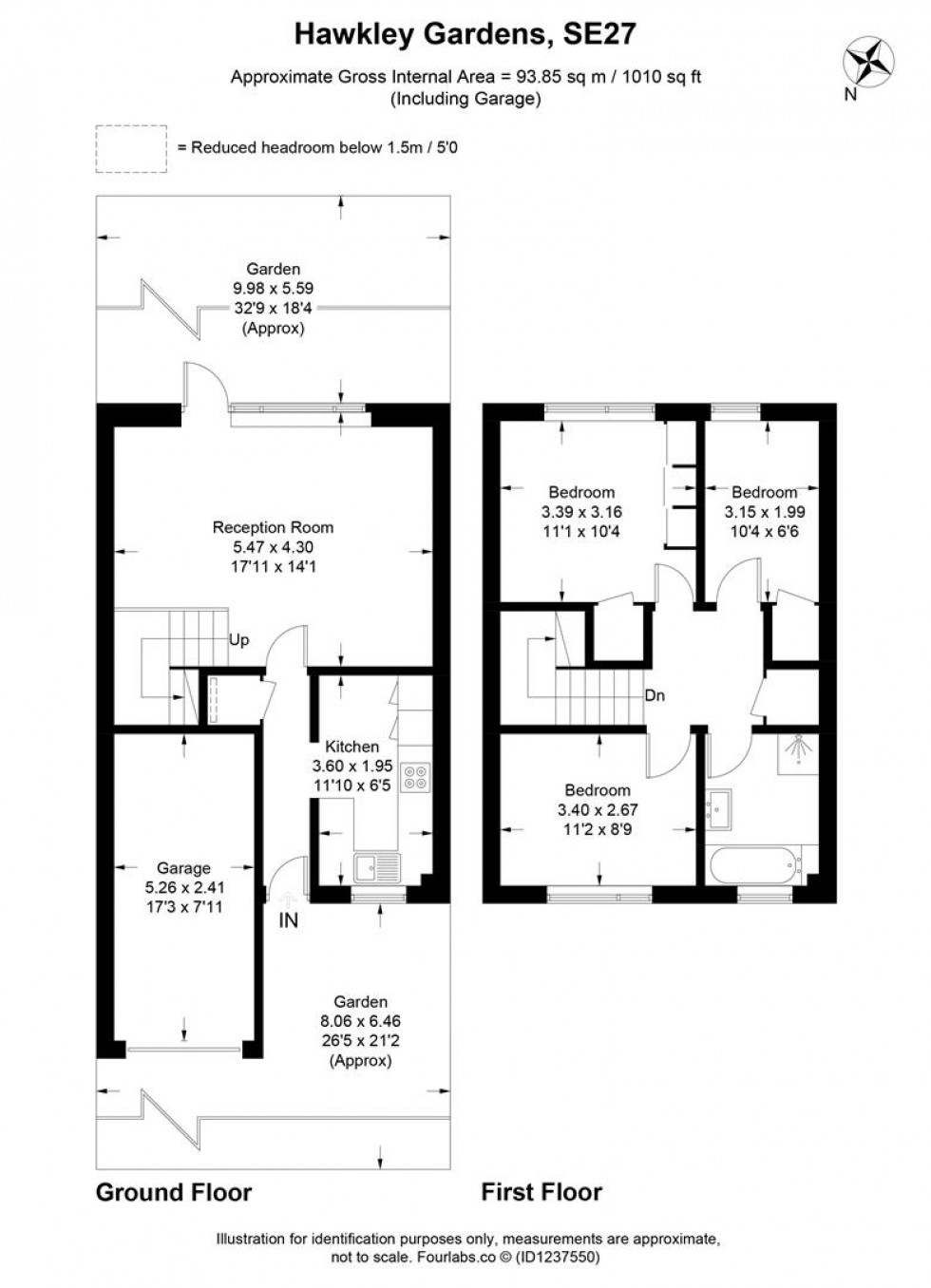 Floorplan for Hawkley Gardens, London