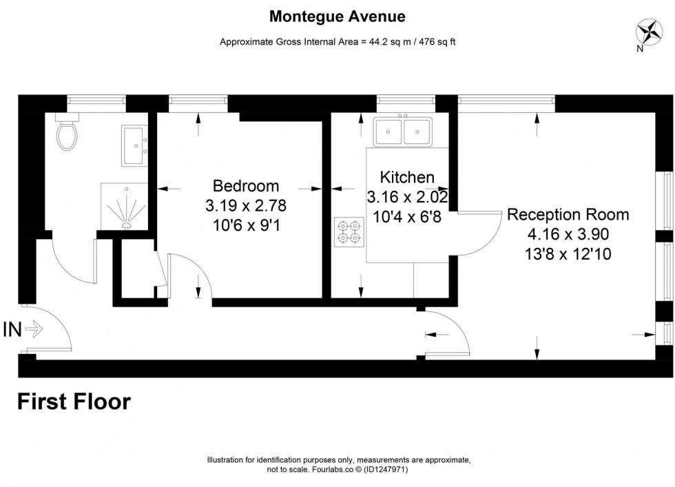 Floorplan for Montague Road, London