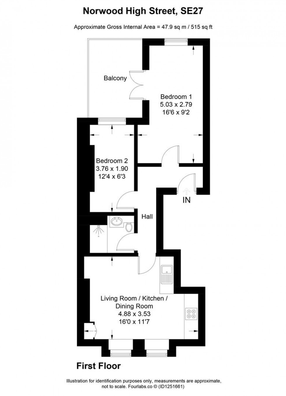 Floorplan for Norwood Road, West Norwood