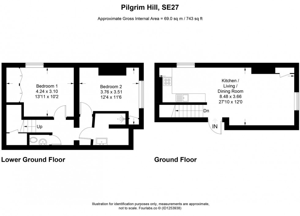 Floorplan for Pilgrim Hill, London