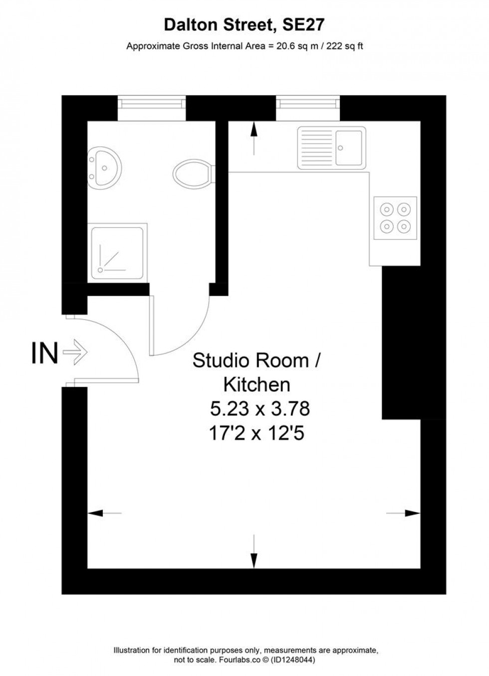 Floorplan for Dalton Street, London
