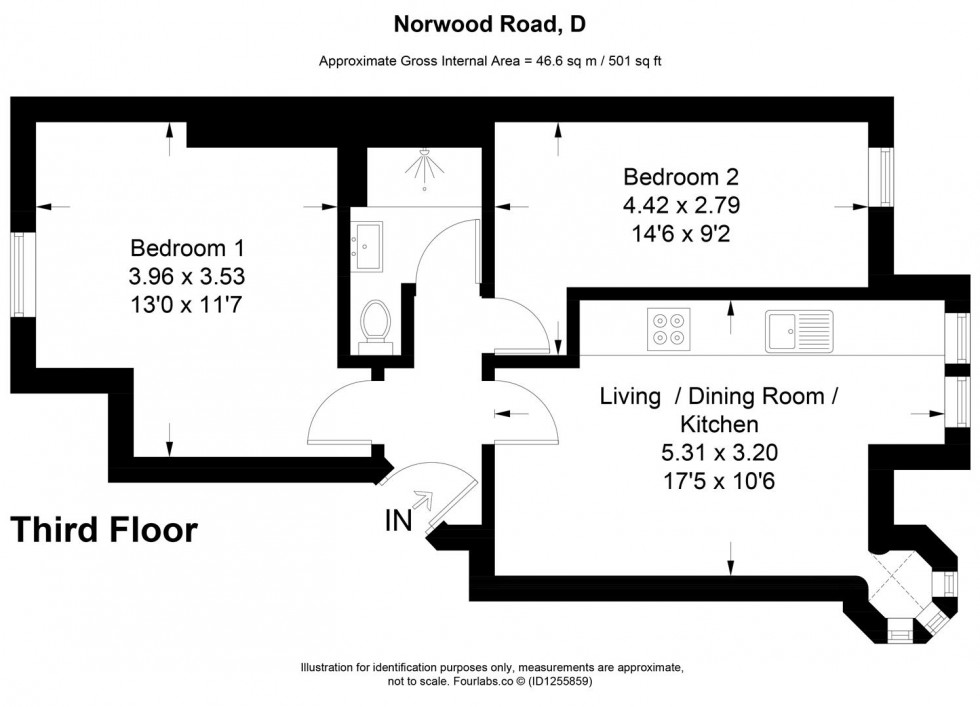 Floorplan for Norwood Road, London