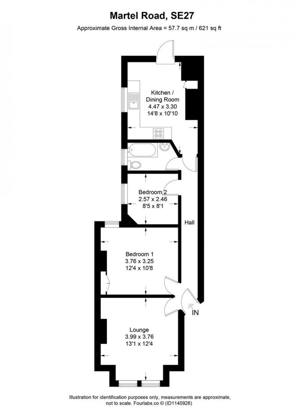 Floorplan for Martell Road, London