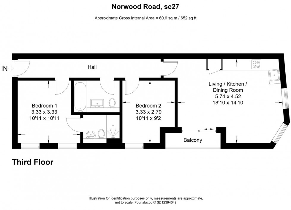 Floorplan for Norwood Road, London