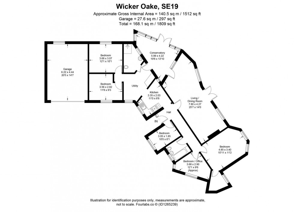 Floorplan for Wickers Oake, Dulwich Wood Park, London