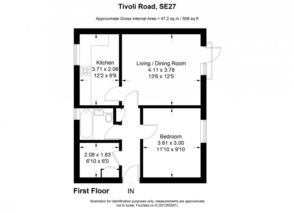 Floorplan for Tivoli Road, London