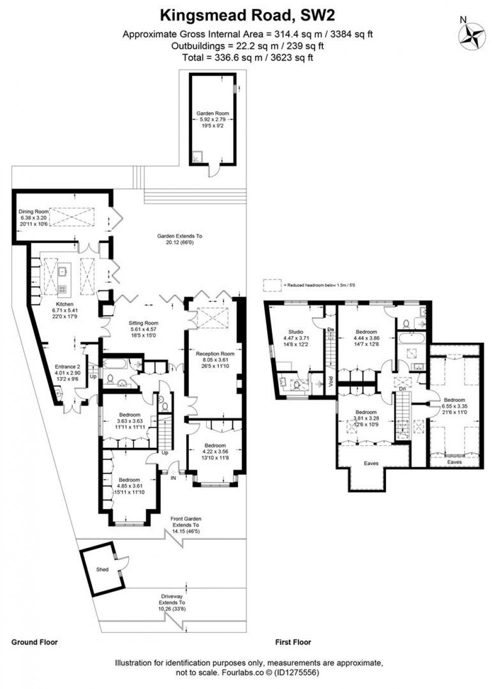 Floorplan for Kingsmead Road, London