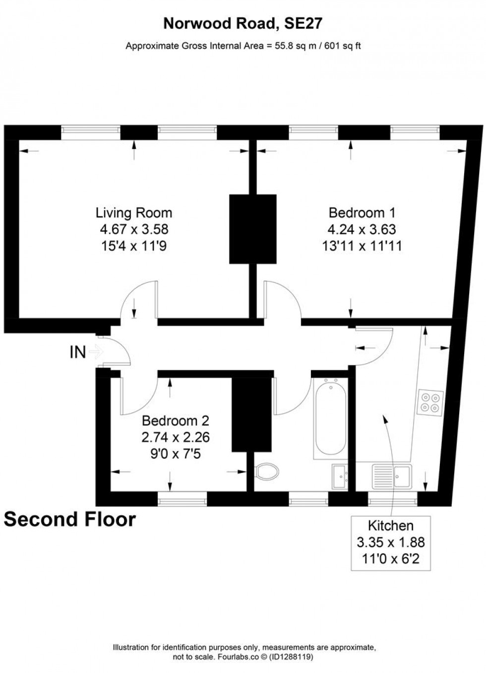 Floorplan for Norwood Road, West Norwood