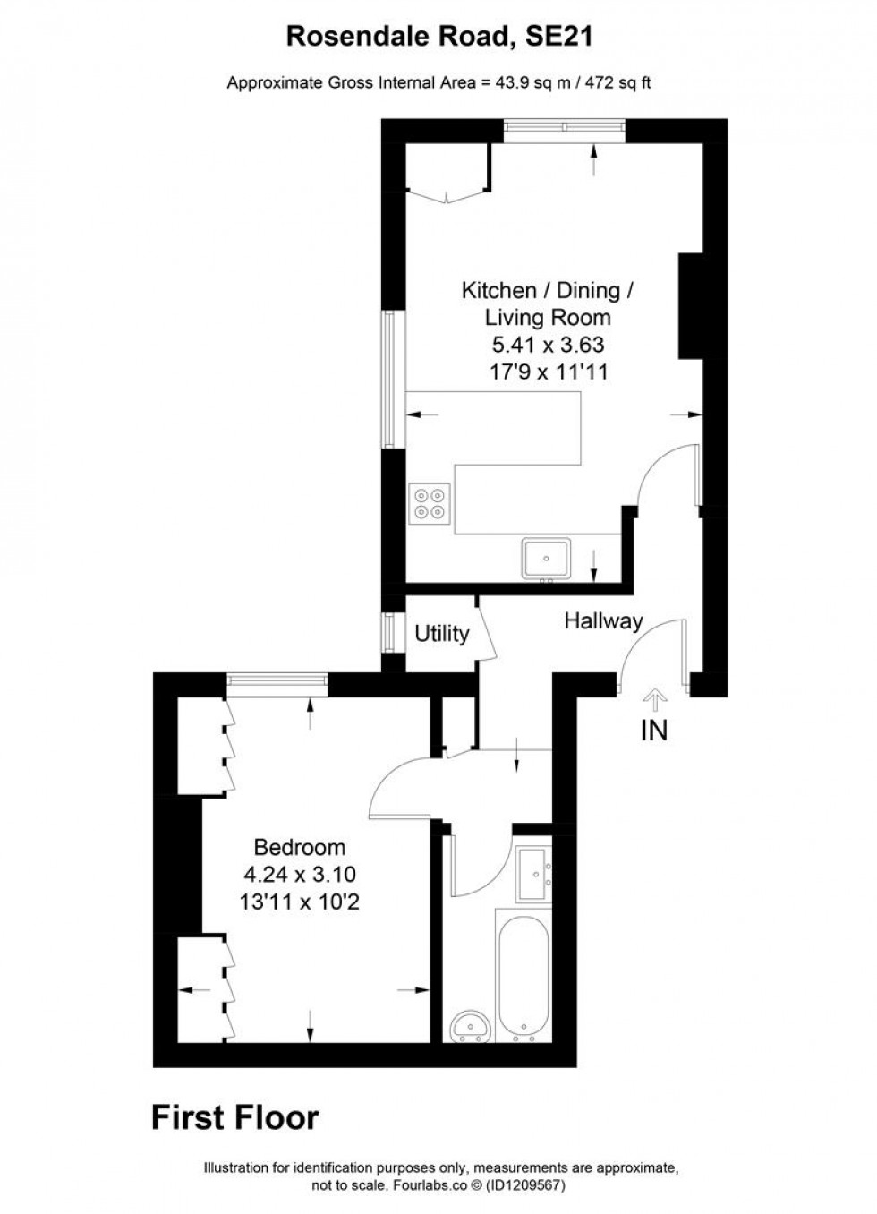 Floorplan for Rosendale Road, London
