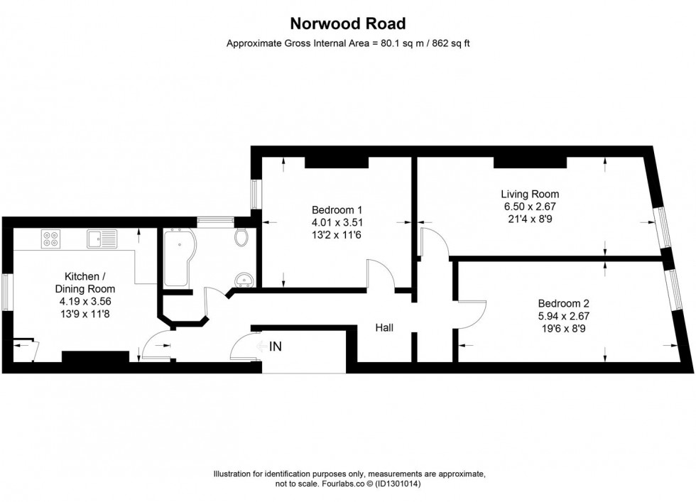 Floorplan for Norwood Road, London
