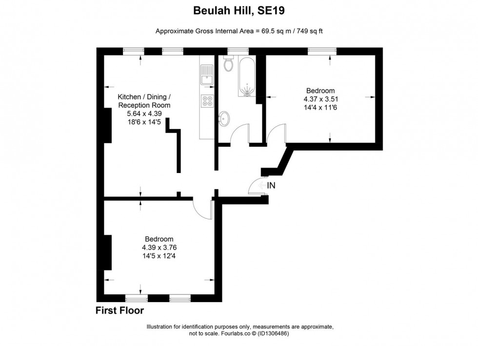Floorplan for Beulah Hill, London