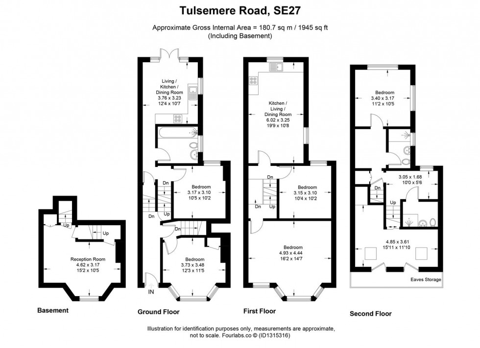 Floorplan for Tulsemere Road, London