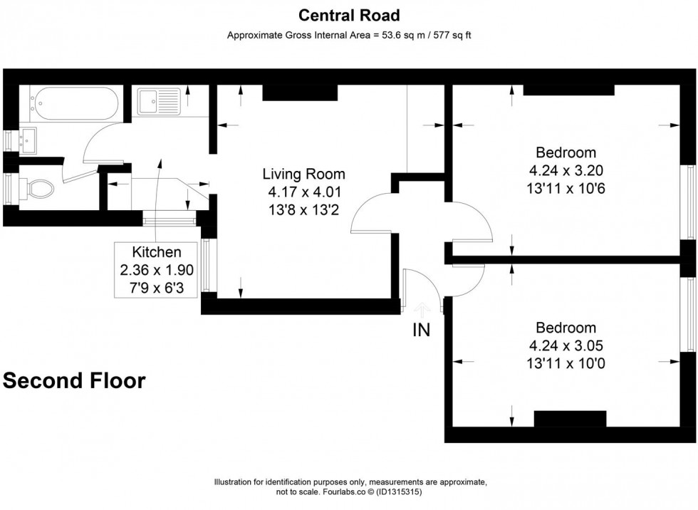 Floorplan for Central Road, Worcester Park