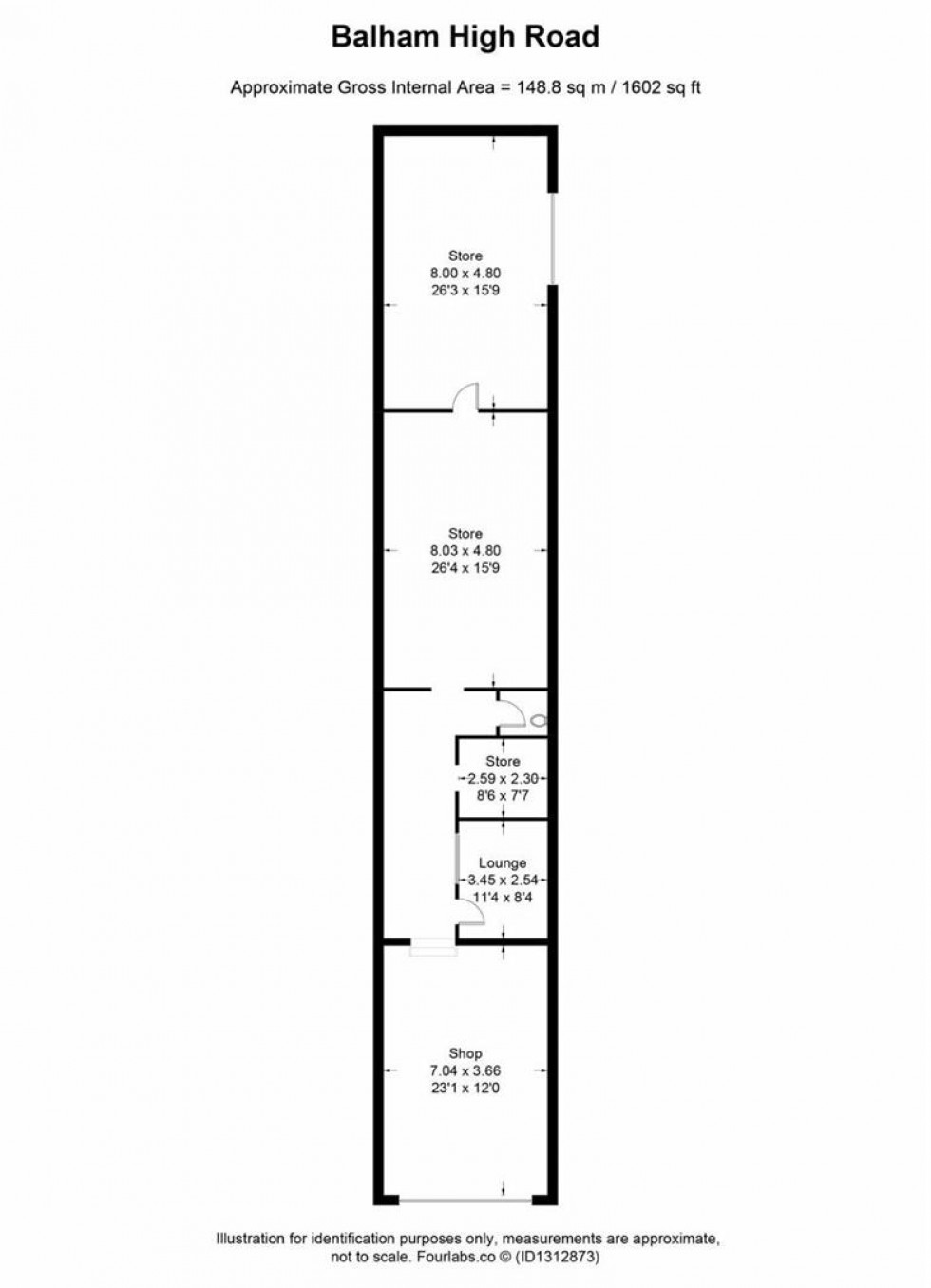 Floorplan for Balham High Road, London