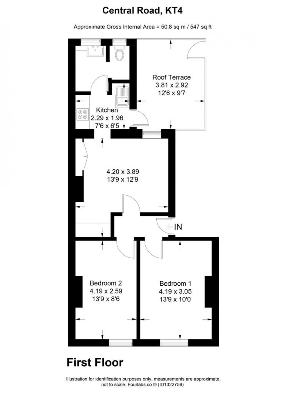 Floorplan for Central Road, Worcester Park